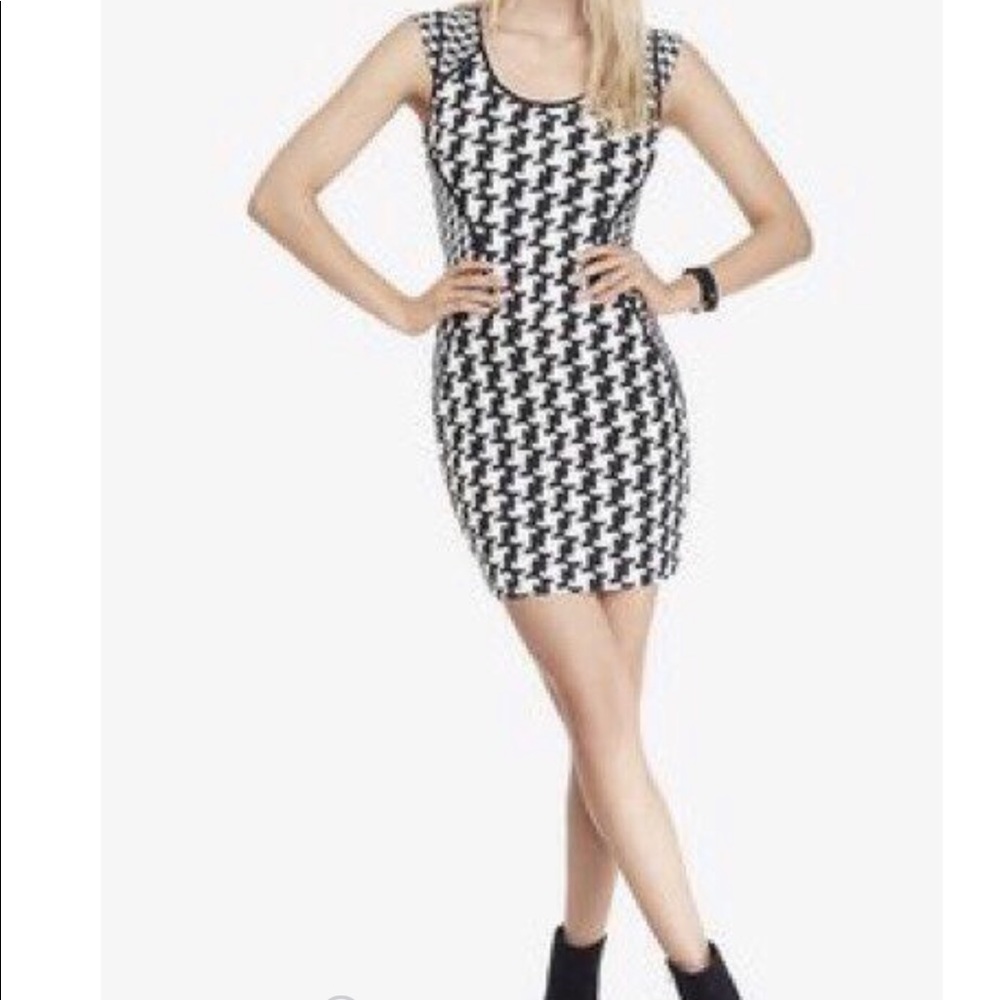 NWT Express Houndstooth Bodycon Dress Size 6